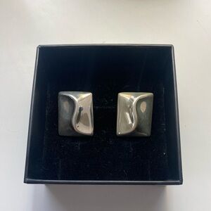 Sterling Silver Geometric Statement Earrings CLIP ON - Made in MEXICO